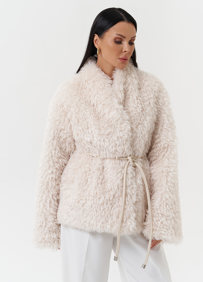 Шуба из эко меха под овчину модель № 31524 в кредит