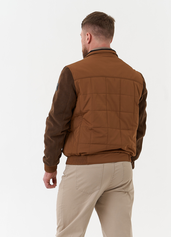 Мужская куртка бомбер коричневого цвета модель № 30271 универмаг малина