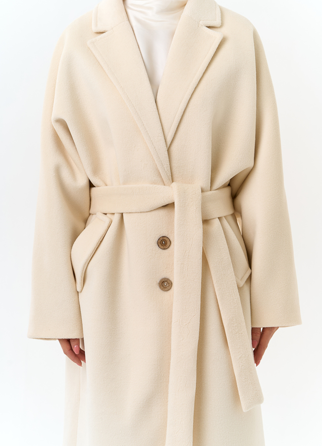 Женское свободное пальто с поясом модель № 32816 универмаг малина