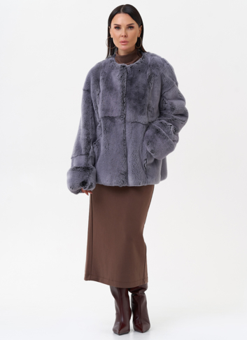 Короткая шуба из меха кролика