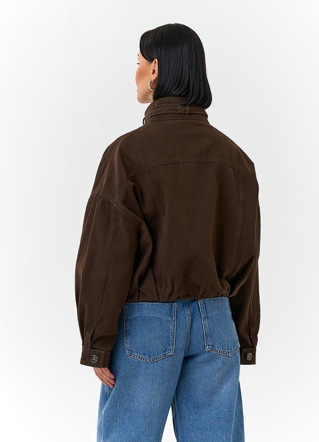 фото Женская короткая джинсовая куртка модель № 32825