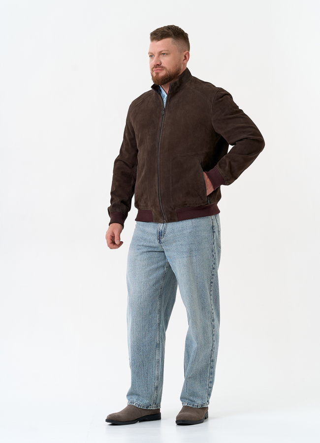 Мужская куртка бомбер из натуральной замши модель № 32550 в рассрочку