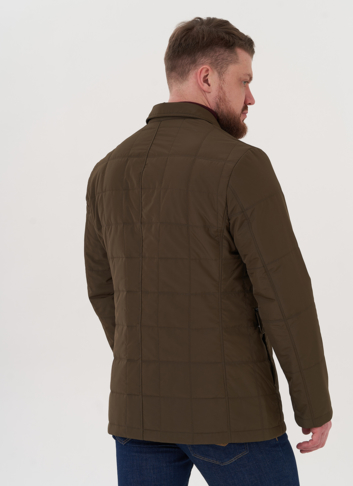 Мужская стеганая куртка цвета хаки