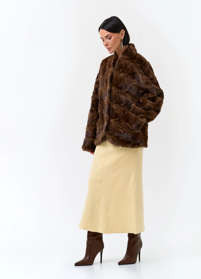 Жакет из меха частей норки модель № 33785 универмаг малина