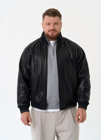 Мужская куртка бомбер из натуральной кожи