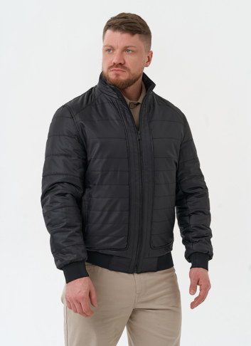 Мужская куртка бомбер черного цвета