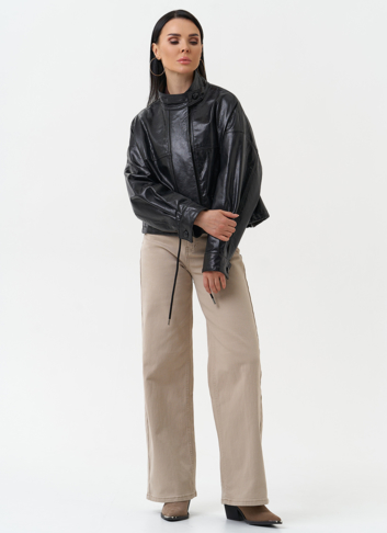 Женская куртка из натуральной кожи оверсайз