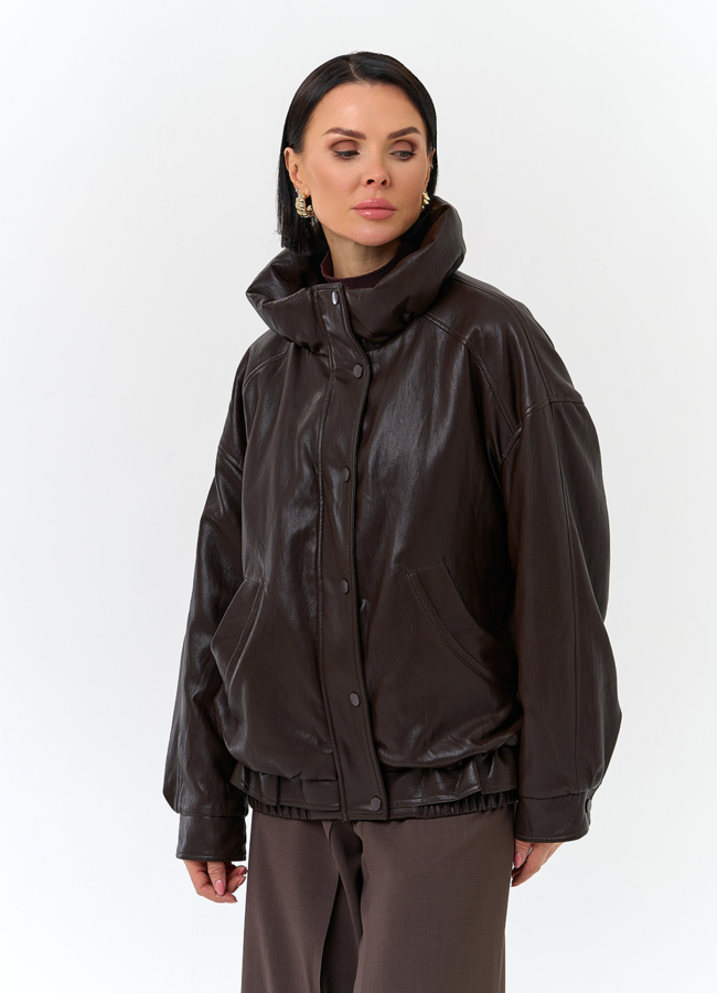 Женская утепленная куртка из эко кожи модель № 32843 универмаг малина