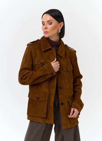 Куртка - сафари женская из натуральной замши