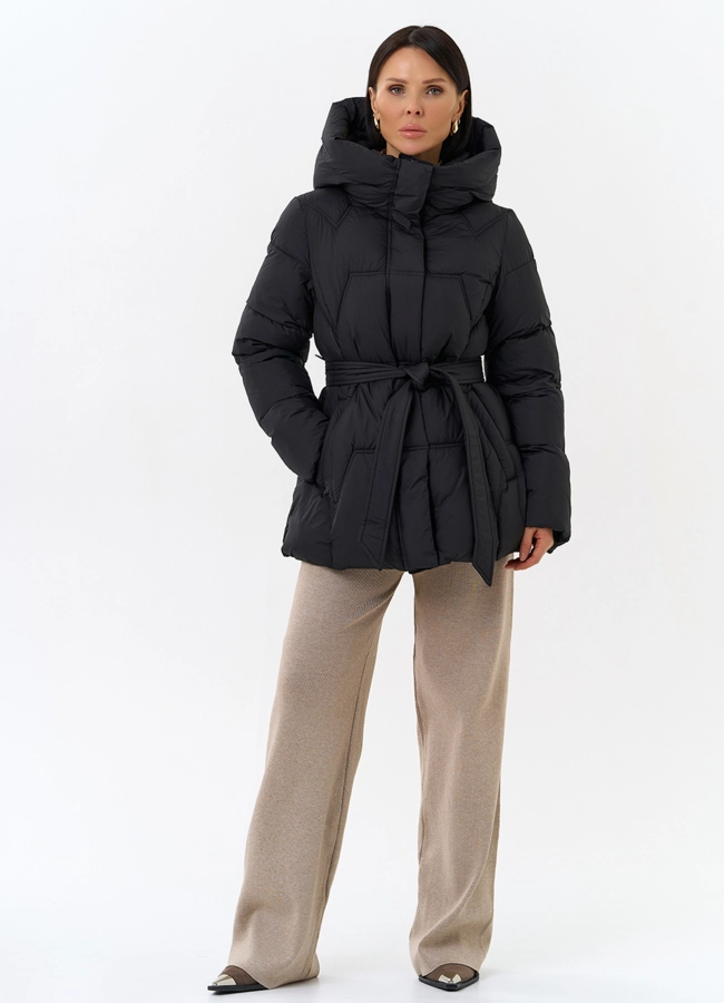 Женский пуховик с поясом модель № 31999 в кредит