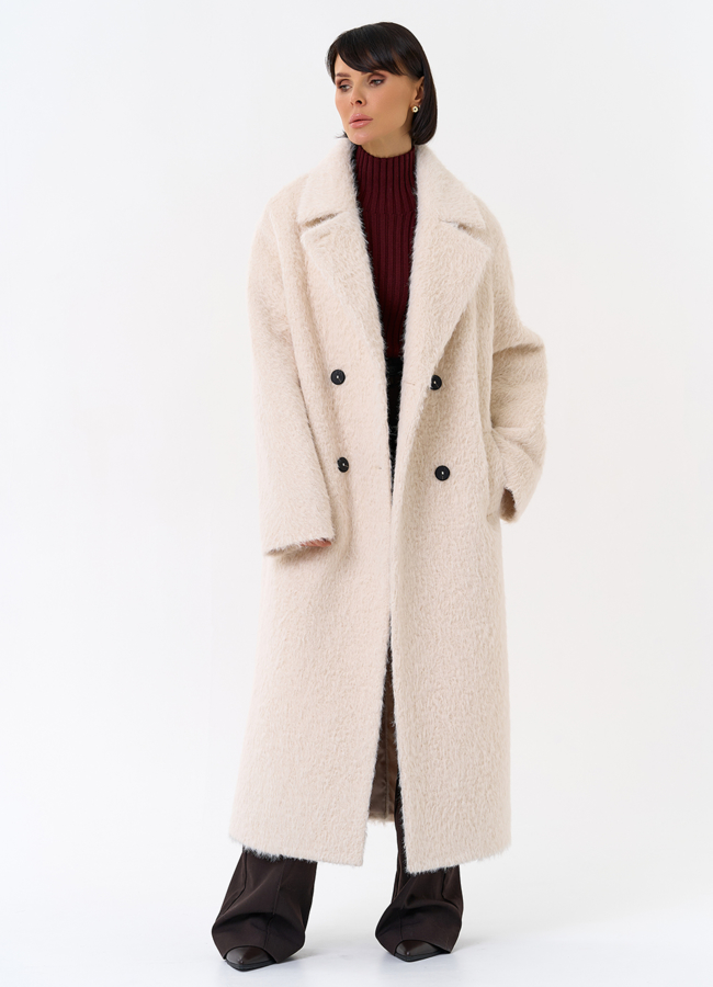 Утепленное женское пальто с английским воротником  модель № 31881 универмаг малина