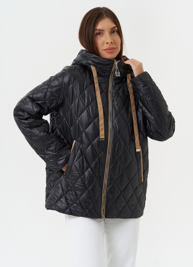 Стеганая куртка с капюшоном модель № 27872 в кредит