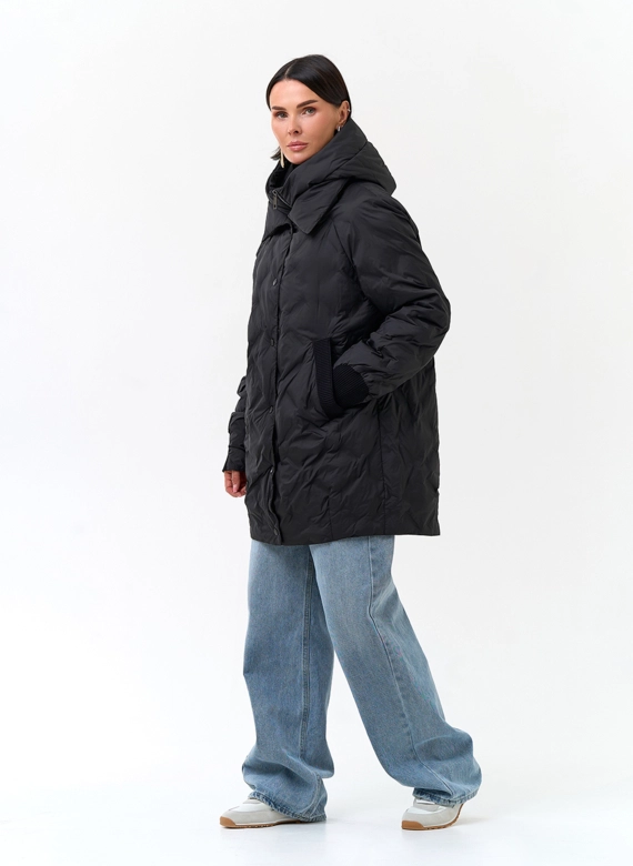 Удлиненная куртка с капюшоном