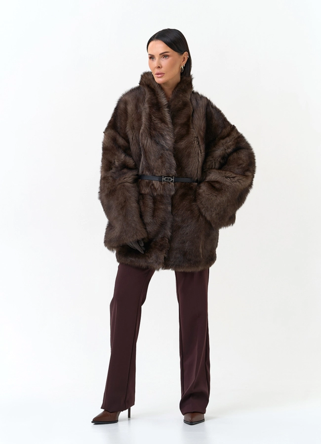 Женская двухсторонняя дубленка модель № 34198 универмаг малина фото