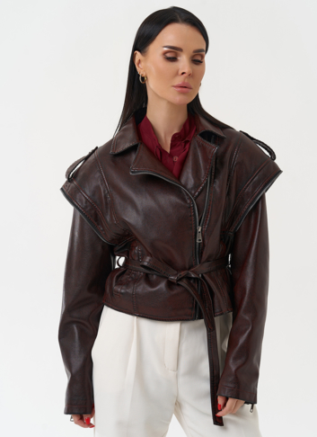 Куртка женская из эко кожи в стиле ретро