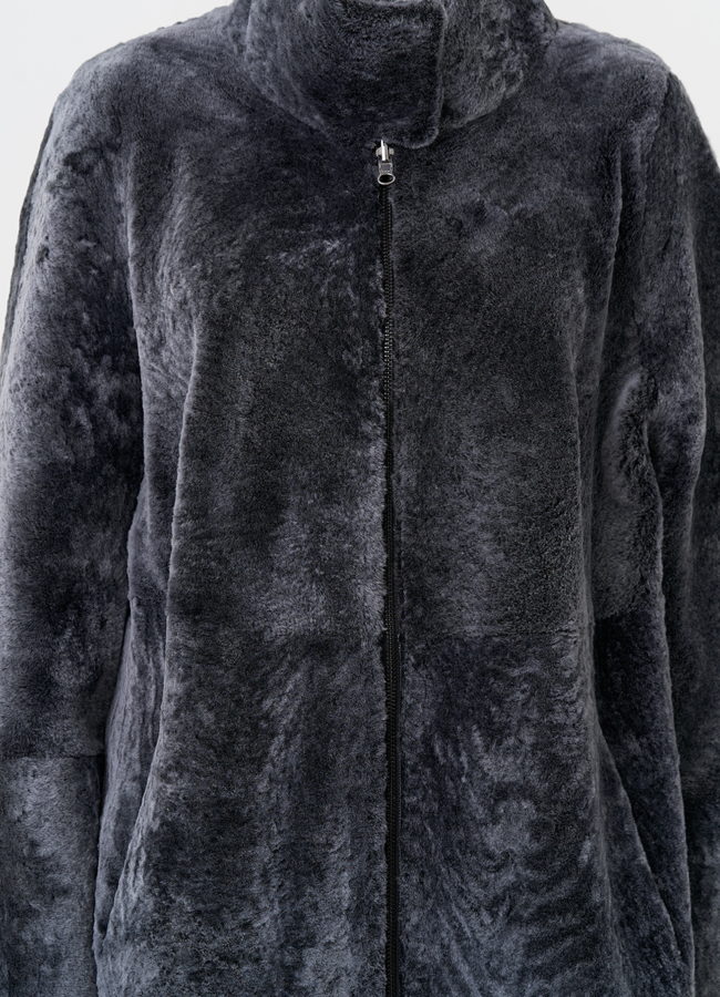 Женская двухсторонняя дубленка с воротником стойкой модель № 31478 универмаг малина