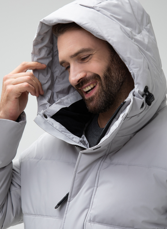 Мужской пуховик с капюшоном 