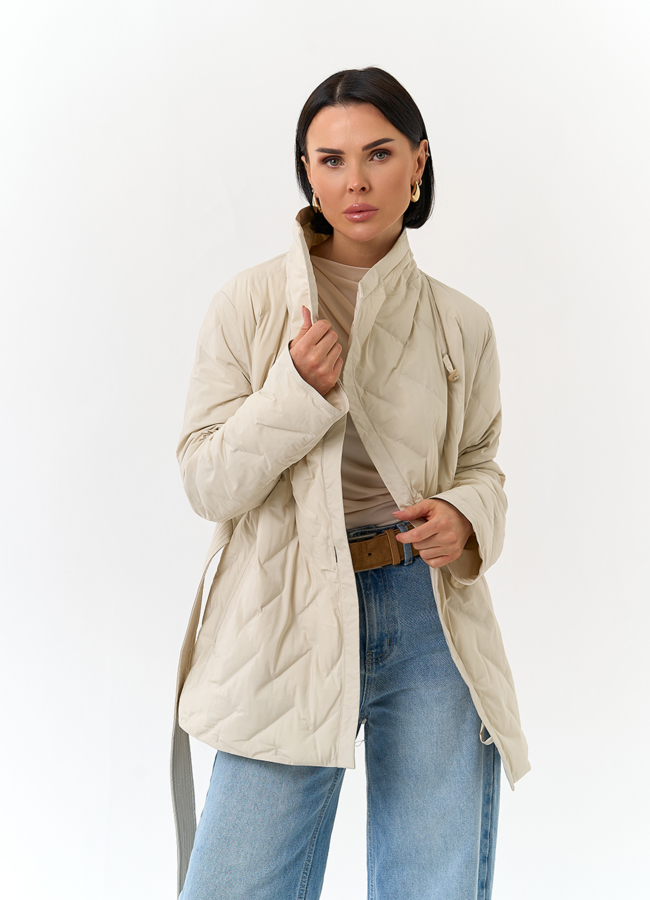 Женская куртка с поясом модель № 32834 универмаг малина