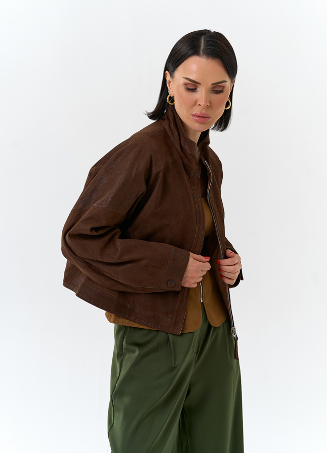 Женская двухсторонняя куртка из натуральной кожи модель № 32537 универмаг малина