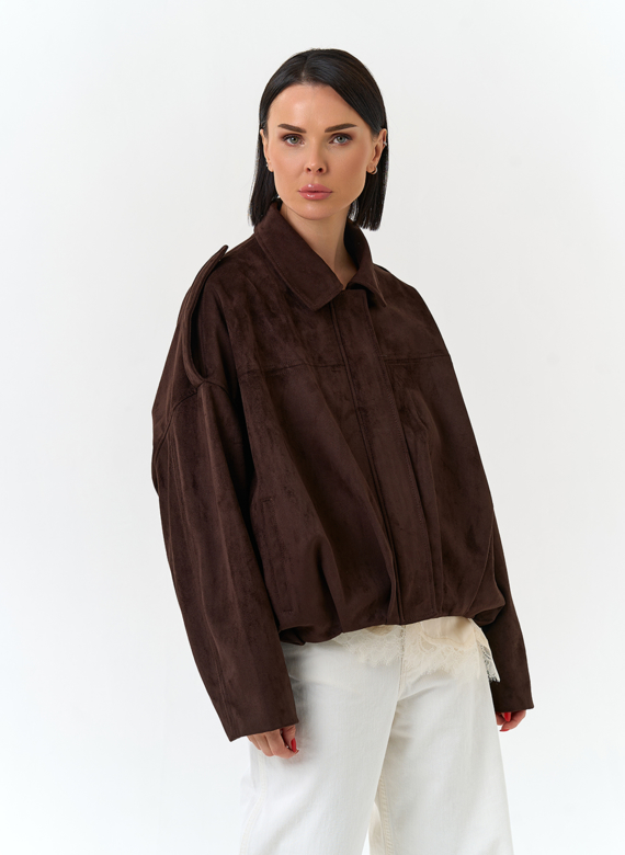 Женская объемная куртка бомбер