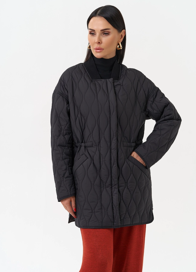 Женская утепленная куртка модель № 30019 меха малина