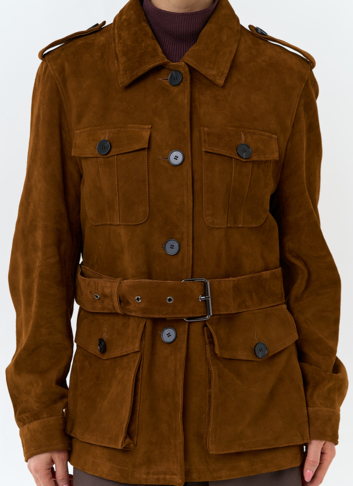 Куртка - сафари женская из натуральной замши