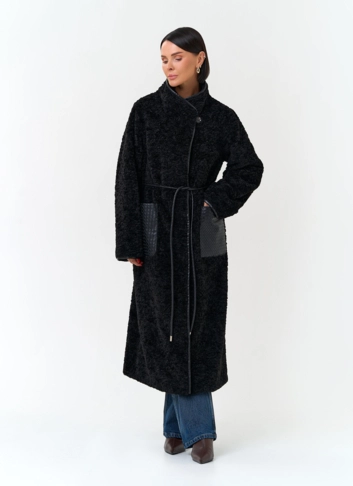 Женское пальто из эко меха