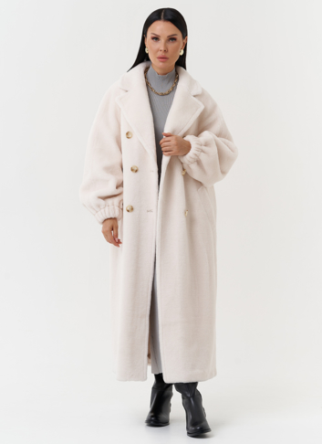 Двубортное пальто из шерсти